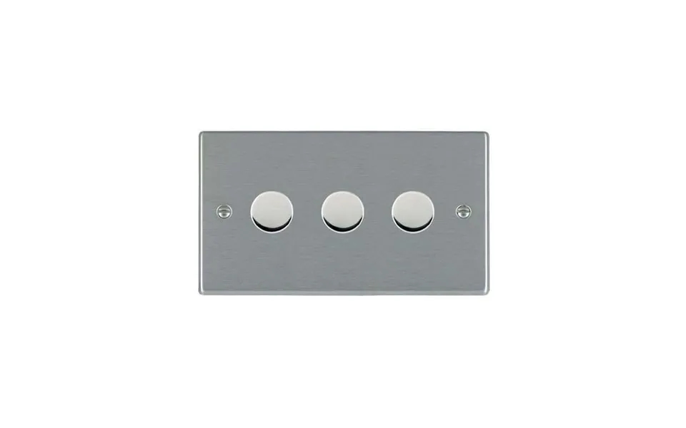Hamilton Hartland 3g 100w Led 2 Way Dimmer Satin Steel