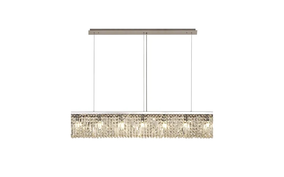 Illumia 138x9cm Linear Pendant Chandelier 7 Light E14 Polished Chrome Crystal Luxuria