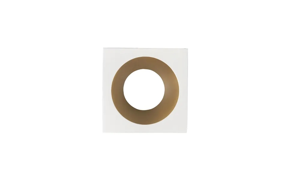 Led'up Esthest Fixed Baffled Square Aluminium Bezel Matt White Bezel Gold Insert Aurora