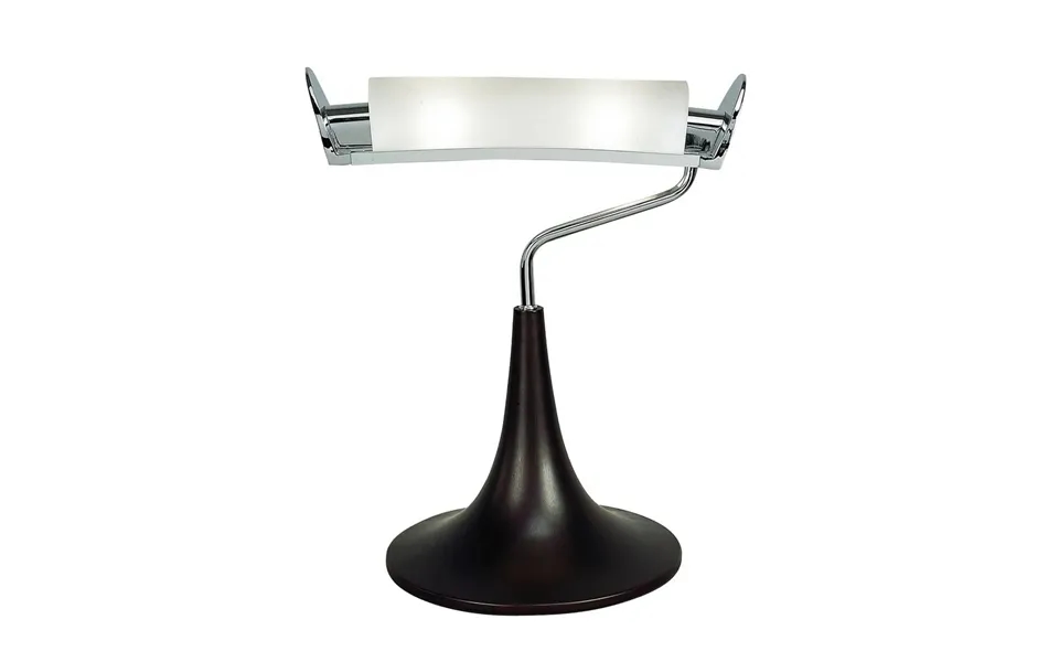 Zira Table Lamp 2 Light G9 Polished Chrome Frosted White Glass Wenge Mantra