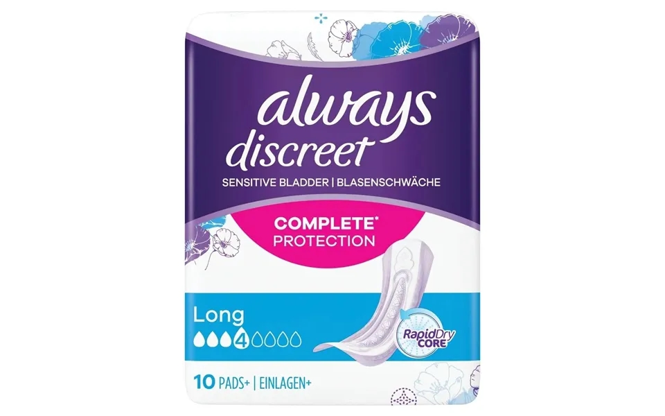 Always Discreet Incontinence Pads Long 10 Pcs