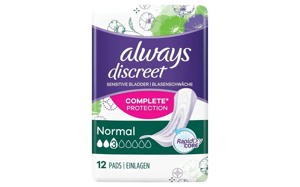 Always Discreet Incontinence Pads Normal 12 Pcs