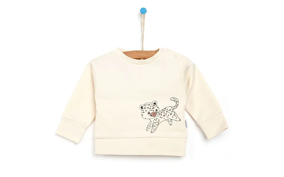 Antebies Newborn Cheetah Organic Sweatshirt - Beige, Newborn