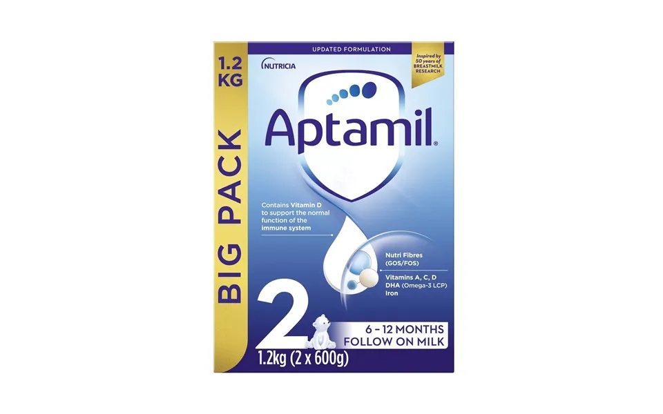 Aptamil 2 Follow On Milk Powder 6-12 Months 1.2kg 2x600g
