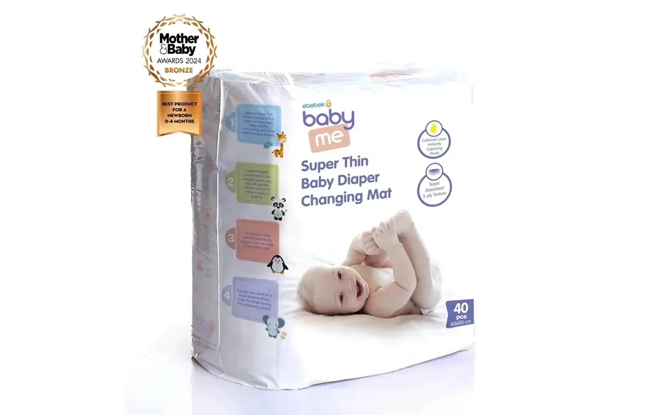Baby Me Super Thin Baby Nappy Changing Mats 60x90cm - 40 Pcs