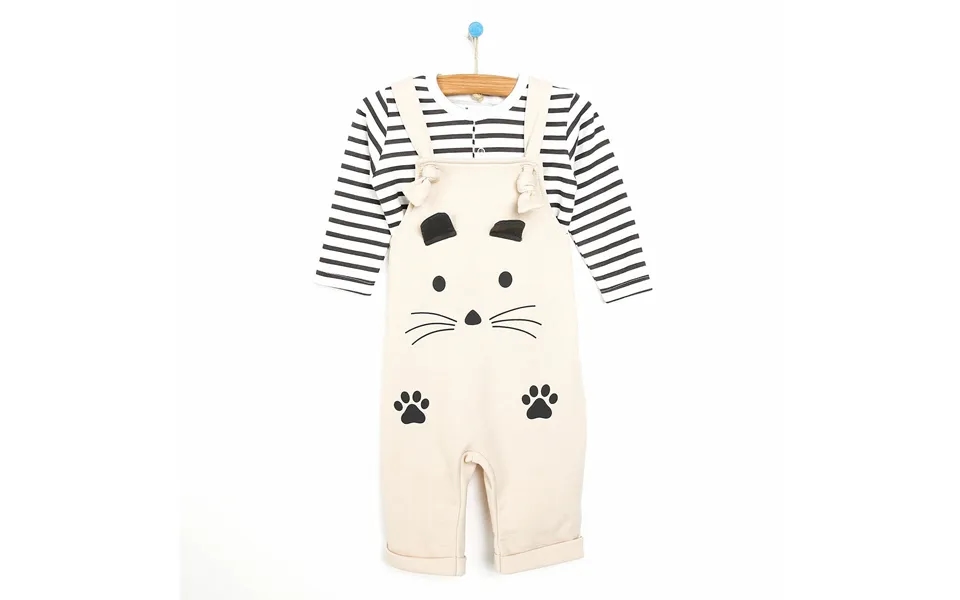 Bebbek Newborn Animals Holiday Overall - Ecru, 12 Months