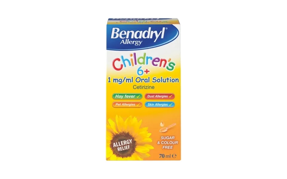 Benadryl Allergy Children's 1 Mg Ml Oral Solution 6 Months 70ml