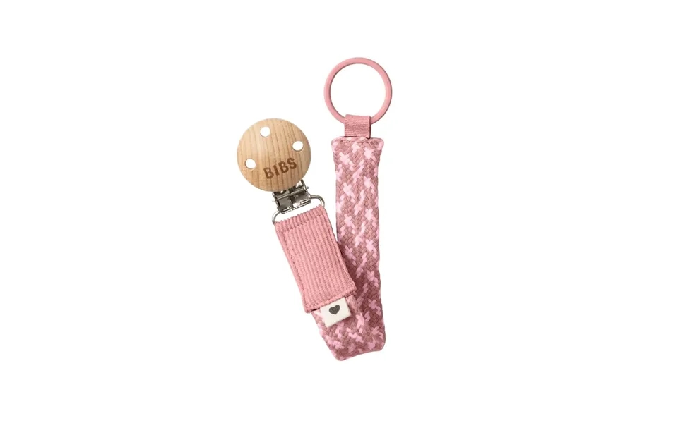 Bibs Soother Clip Braided - Dusty Pink & Baby Pink