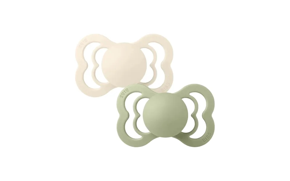 Bibs Supreme Latex Soothers 0-6 Months Pack Of 2 - Ivory & Sage
