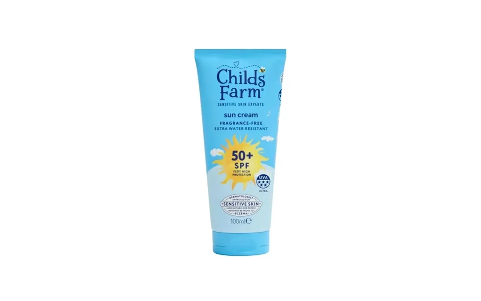 Childs Farm Spf 50 Sun Cream Fragrance Free Sunscreen For Kids & Sensitive Skin 100ml