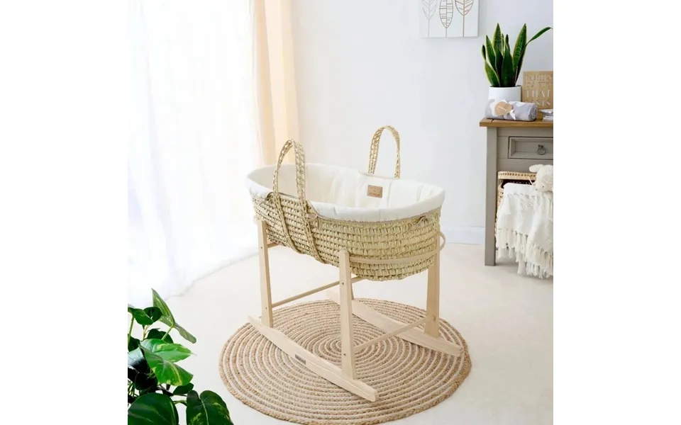 Clair De Lune Cream Organic Palm Moses Basket - Cream