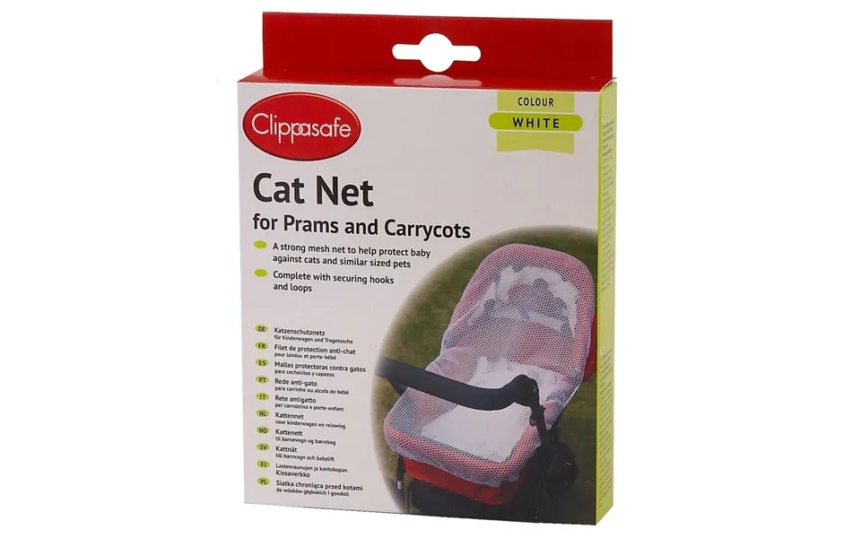 Clippasafe Pram Carrycot Cat Net White