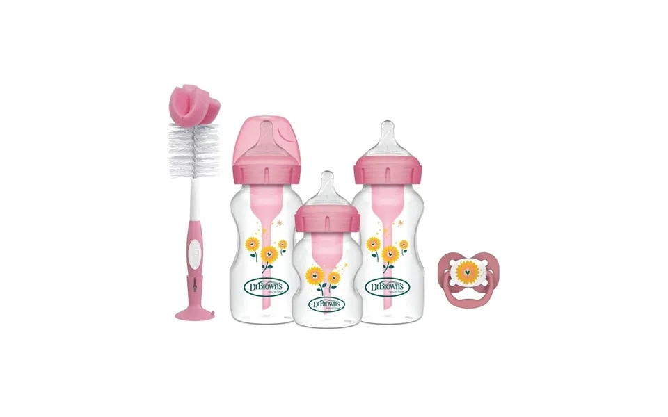 Dr. Brown's Natural Flow Options Anti-colic Baby Bottle Gift Set - Pink