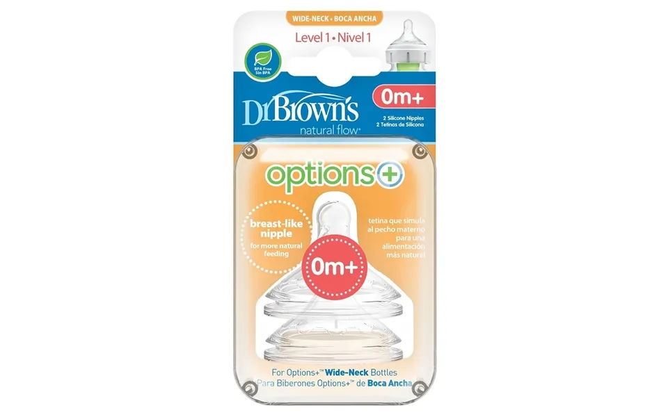 Dr. Brown's Options Wide Neck Bottle Teat Level 1 0 Months