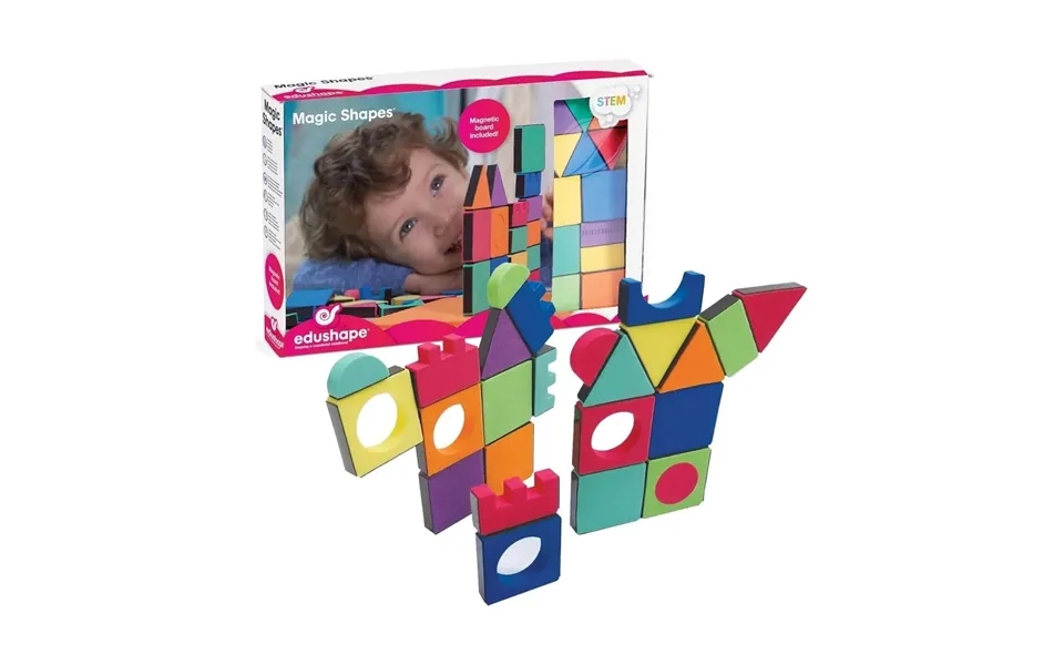 Edushape Magnetic Shapes With Board - 54 Pcs