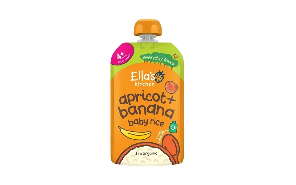 Ella's Kitchen Organic Apricot & Banana Baby Rice Baby Food Pouch 4 Months 120g