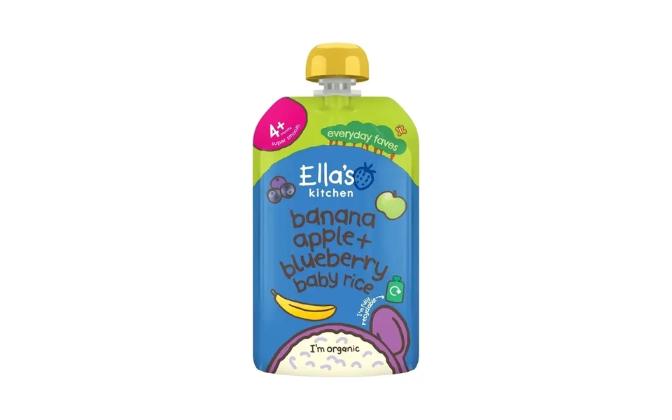 Ella's Kitchen Organic Banana & Blueberries Baby Rice Pouch 4 Months 120g