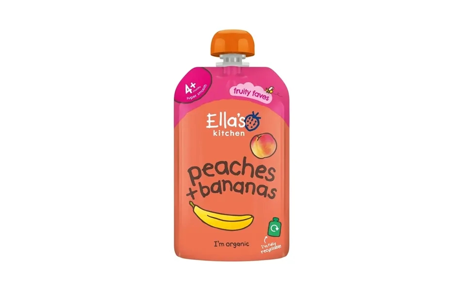 Ella's Kitchen Organic Peaches & Bananas Baby Food Pouch 4 Months 120g