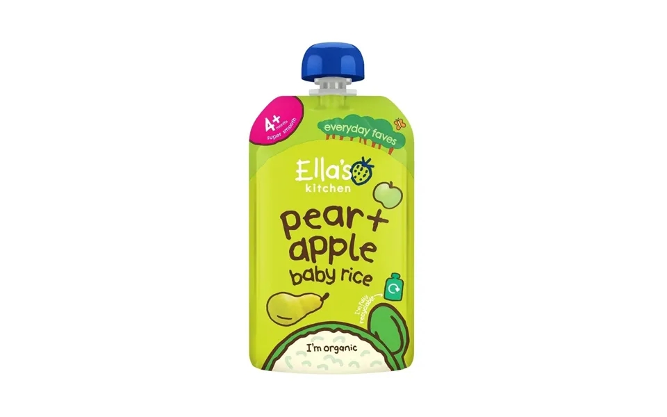Ella's Kitchen Organic Pear & Apple Baby Rice Baby Pouch 4 Months 120g