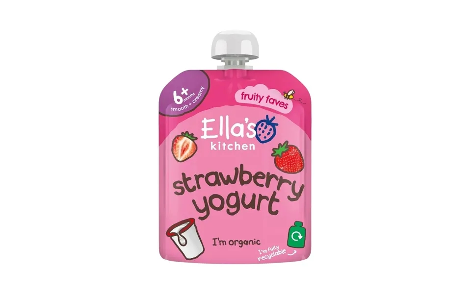 Ella's Kitchen Organic Strawberry Greek Style Yoghurt Baby Food Pouch 6 Months 90g