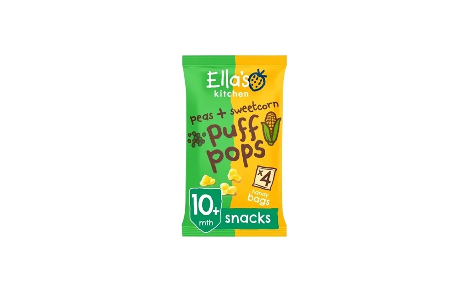 Ella's Kitchen Pea & Sweetcorn Puff Pops 10 Months 36g 4x9g