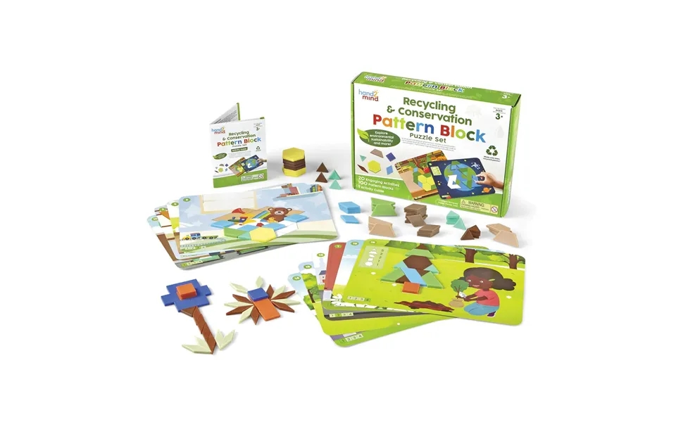 Hand2mind Recycling & Conservation Pattern Block Puzzle Set