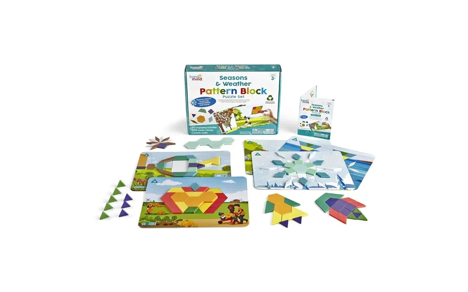 Hand2mind Seasons & Weather Pattern Block Puzzle Set