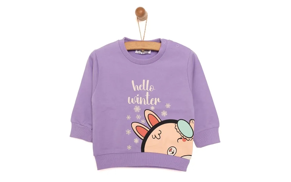 Hellobaby Baby Girl Animal Printed Sweatshirt - Purple, 6 Months
