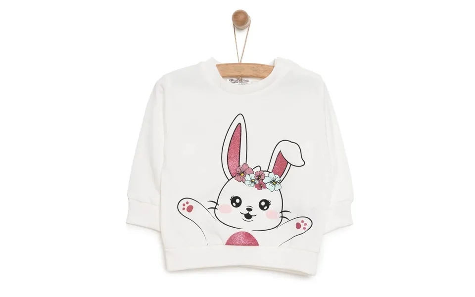Hellobaby Baby Girl Rabbit Printed Sweatshirt - Ecru, 3 Years