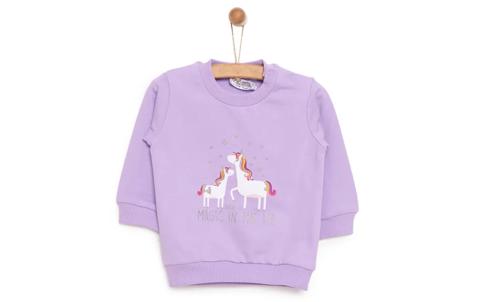 Hellobaby Baby Girl Unicorn Printed Sweatshirt - Purple, 5 Years