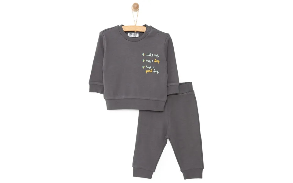Hellobaby Basic Boy Text Printed Jogging - Anthracite