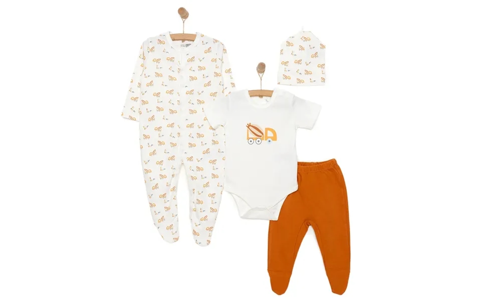 Hellobaby Boy Newborn Set 4 Pcs - Dark Orange