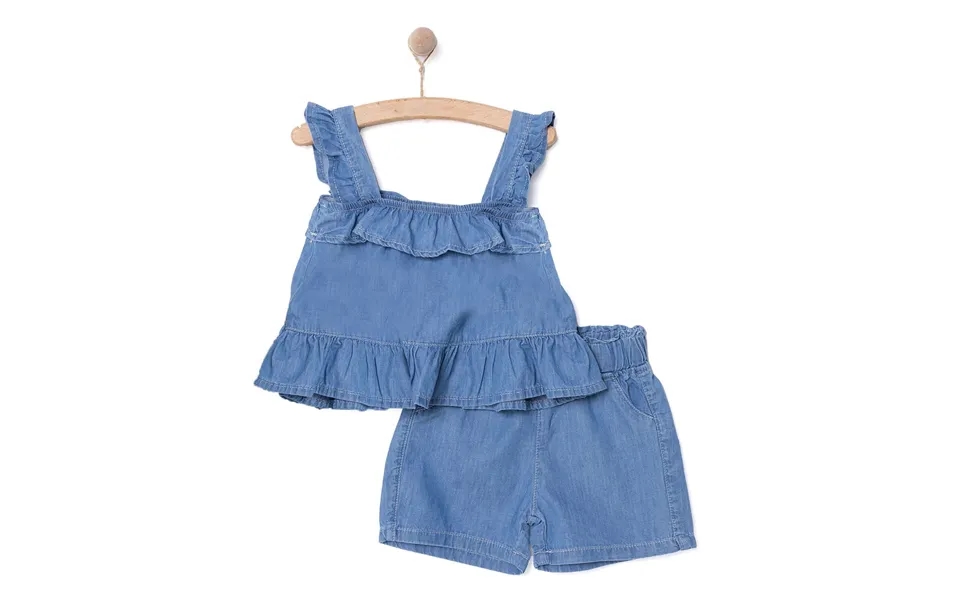 Hellobaby Daisy Girl Blouse & Shorts - Indigo