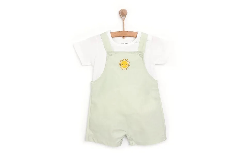 Hellobaby Girl Overall Shorts & T-shirt - Green