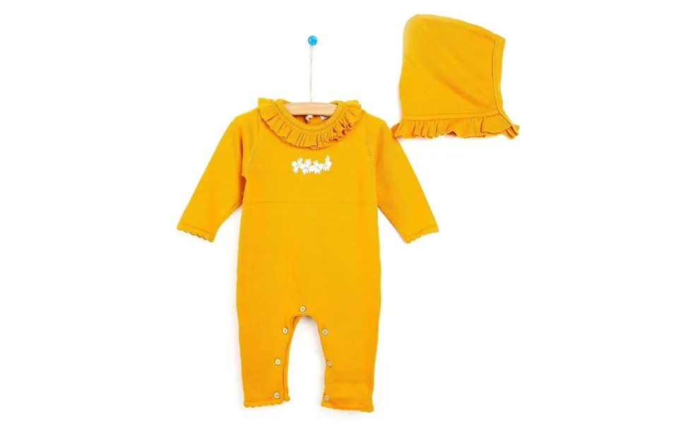 Hellobaby Newborn Knit Ruffled Jumpsuit - Mustard, 3 Months