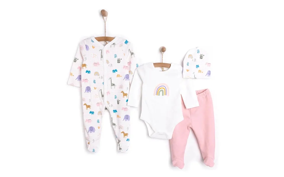 Hellobaby Newborn Unisex 4 Pcs Starter Set - Light Pink, Newborn