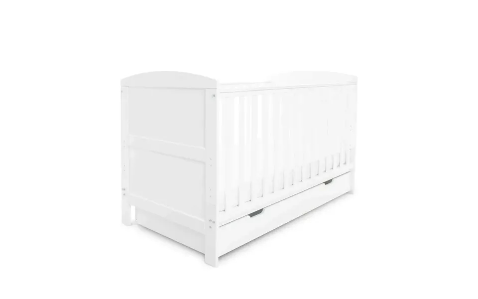 Ickle Bubba Coleby Classic Cot Bed & Under Drawer White - Fibre Mattress