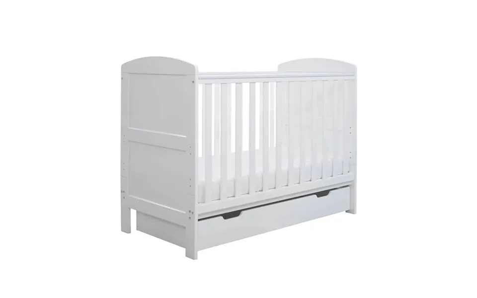 Ickle Bubba Coleby Mini Cot Bed & Under Drawer White - Fibre Mattress
