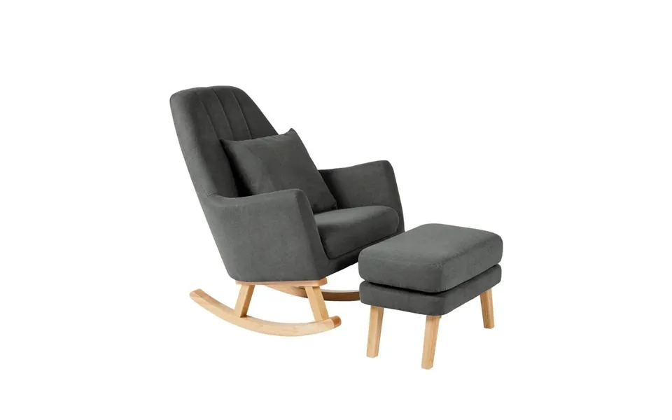 Ickle Bubba Eden Deluxe Nursery Chair And Stool - Charcoal Grey