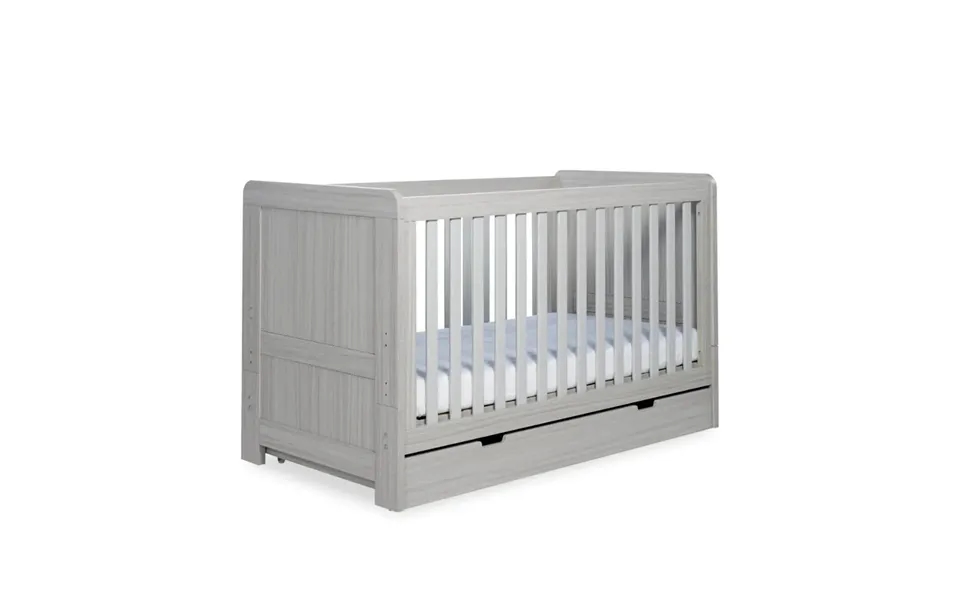 Ickle Bubba Pembrey Cot Bed And Under Drawer Ash Grey - Without Mattress