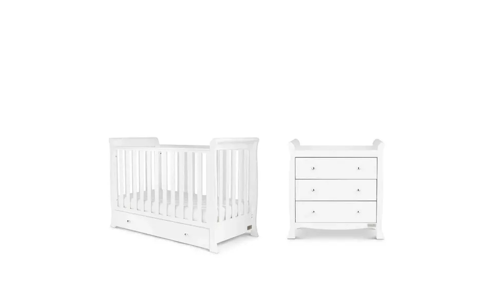 Ickle Bubba Snowdon 4-in-1 Mini 2 Piece Furniture Set White - Premium Pocket Sprung Mattress