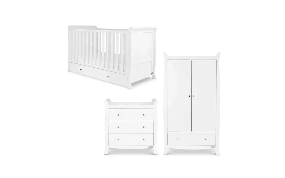 Ickle Bubba Snowdon Classic 3 Piece Furniture Set White - Premium Pocket Sprung Mattress