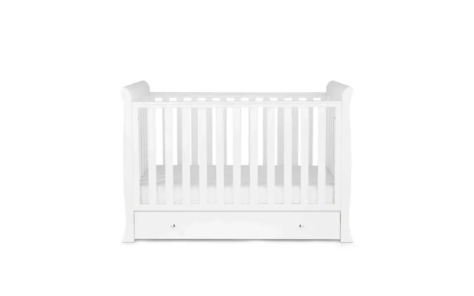Ickle Bubba Snowdon Mini Cot Bed White - Premium Sprung Mattress