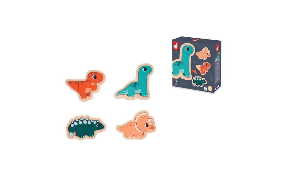 Janod 4 Progressive Puzzles Dino