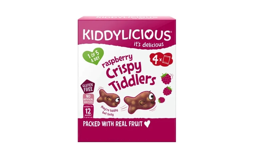 Kiddylicious Raspberry Crispy Tiddlers Multi 12 Months 48g 4x12g