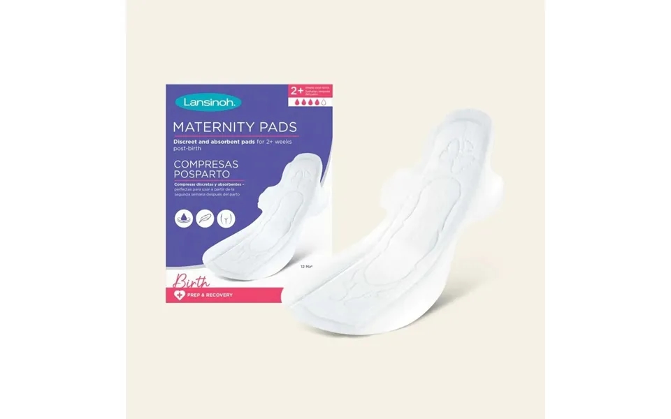 Lansinoh Discreet & Absorbent Maternity Pads For 2 Weeks Postpartum 12 Pcs