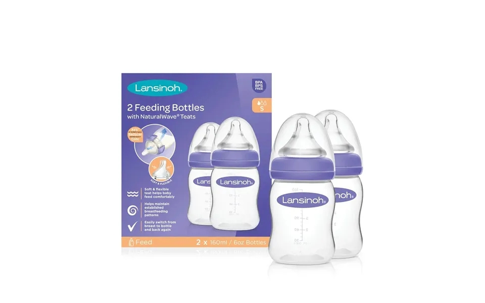 Lansinoh Feeding Bottle With Naturalwave Teat 160ml Pack Of 2