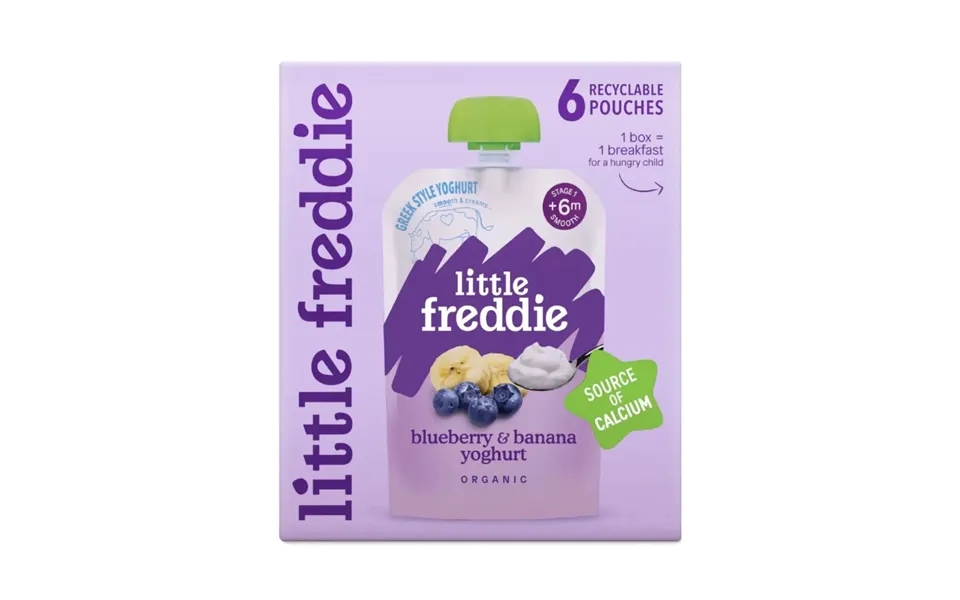 Little Freddie Organic Blueberry Banana Greek Style Yoghurt 6 Months 600g 6x100g
