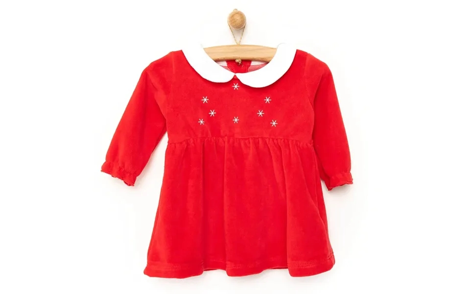 Ma Douce Newborn Velvet Dress - Red, 3 Months