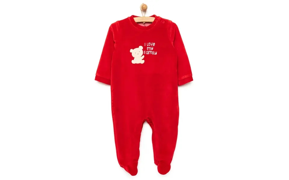 Ma Douce Newborn Velvet Footed Jumpsuit - Red, 3 Months